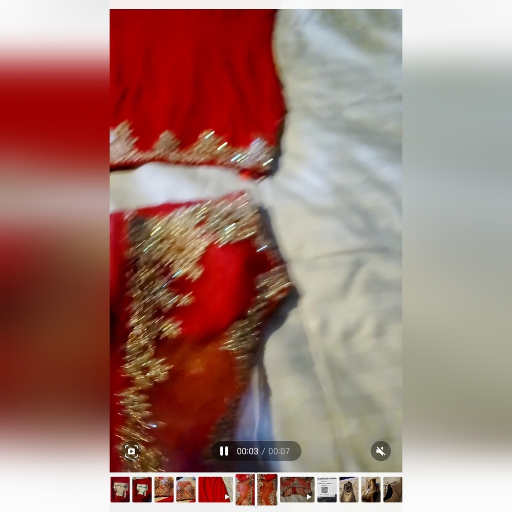 PARTY DRESS RUBY RED AND  GOLD.S. - Picture 10 of 12